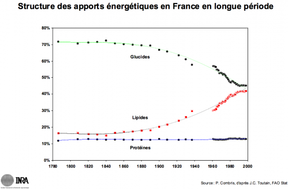 Pierre Combris: la structure des apports énergétiques (France)