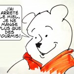 Illustration de Nico pendant la diffusion en Live: l’ours fan de fourmis pot-de-miel