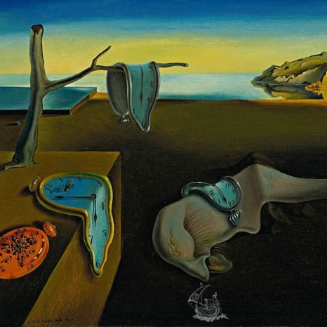 Peinture de Salvador Dali mettant en scène des horloges fondantes représantant la dilatation du temps