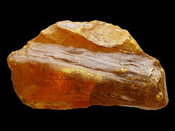 L’ambre qui, frottée, attire les petits objets (H. Zell ; CC BY-SA 3.0)