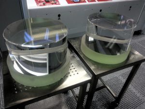 Les miroirs de VIRGO Crédit : Virgo collaboration/LMA/L. Pinard 