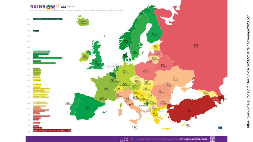 ILGA Rainbow map 2020