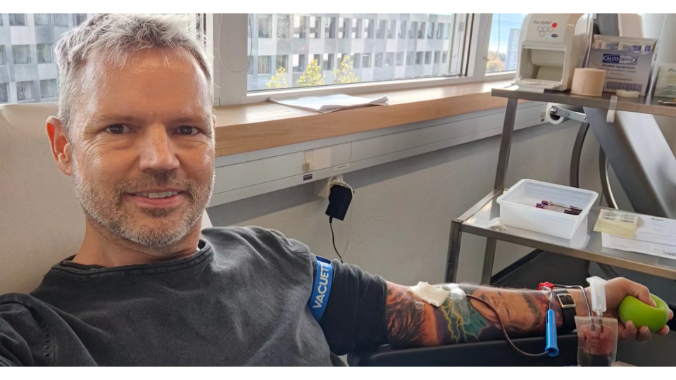 Alan au Centre de prélèvement de sang de Lausanne Epalinges le 1er novembre 2023, 1er jour de la levée de l'interdiction du don du sang pour les hommes gay en Suisse